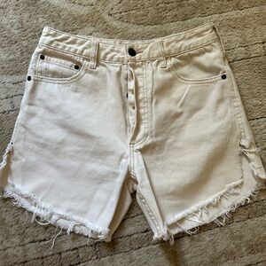 We The Free - Free People White Denim Shorts